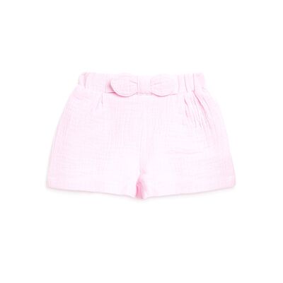 Girls Light Pink Short Woven Trousers